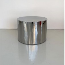 Polished Aluminum Drum Table