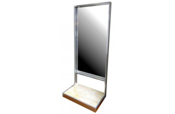 Aluminum Hall Mirror w/Marble Shelf