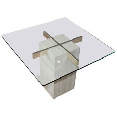Pair of Travertine Marble Side Tables by Artedi Pair of Travertine Marble Side Tables by Artedi
