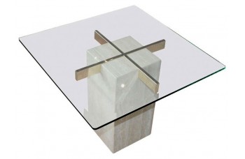 Pair of Travertine Marble Side Tables by Artedi Pair of Travertine Marble Side Tables by Artedi