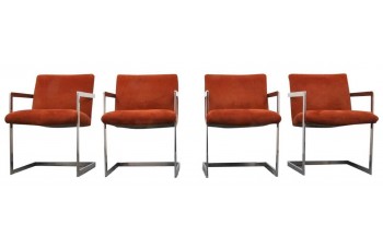 Set of Four Armchairs by Milo Baughman Set of Four Armchairs by Milo Baughman