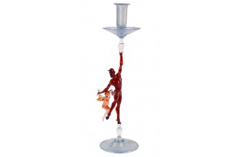 Figural Art Glass Candlestick by Lucio Bubacco