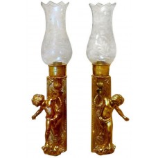 Gilt Bronze Cherub Sconces Gilt Bronze Cherub Sconces