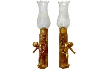 Gilt Bronze Cherub Sconces Gilt Bronze Cherub Sconces
