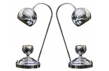 Pair of Atomic Chrome Eyeball Lamps