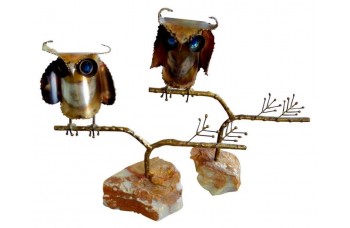 Brutalist Metal Owl Sculptures by Curtis Jeré Brutalist Metal Owl Sculptures by Curtis Jeré