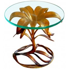 Arthur Court Style Gilded Lily Table