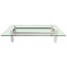 Monumental Lucite and Chrome Cocktail Table Monumental Lucite and Chrome Cocktail Table