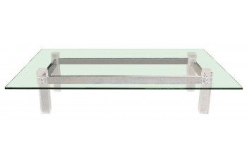 Monumental Lucite and Chrome Cocktail Table Monumental Lucite and Chrome Cocktail Table