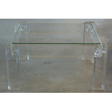 Pair of Lucite Intricate Corners Side Tables Pair of Lucite Intricate Corners Side Tables