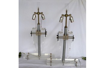Pair of Art Deco Lucite Table Lamps
