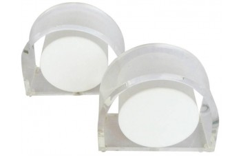 Pair of Lucite Demi-Lune Table Lamps Pair of Lucite Demi-Lune Table Lamps