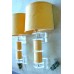 Pair of Lucite and Faux Suede Sconces Pair of Lucite and Faux Suede Sconces