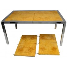 Burlwood Chrome Dining Table by Pace