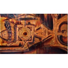 Original Acid Etched Wall Hanging by Bernhard Rohne Original Acid Etched Wall Hanging by Bernhard Rohne