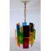 Rainbow Lucite Swag Lamp