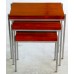 Rosewood and Stainless Steel Nesting Tables Rosewood and Stainless Steel Nesting Tables