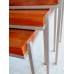 Rosewood and Stainless Steel Nesting Tables Rosewood and Stainless Steel Nesting Tables