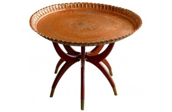 Spider Leg Table with Brass Tray Top Spider Leg Table with Brass Tray Top