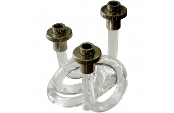 Lucite Pretzel Candelabra by Dorothy Thorpe Lucite Pretzel Candelabra by Dorothy Thorpe