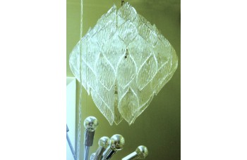 Thee-Tiered Lucite Chandelier