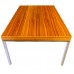 Rare Zebrawood Stainless Steel Extension Table Rare Zebrawood Stainless Steel Extension Table