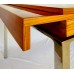 Rare Zebrawood Stainless Steel Extension Table Rare Zebrawood Stainless Steel Extension Table